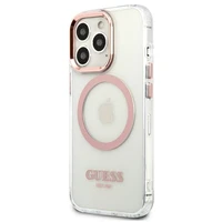 Guess GUHMP13LHTRMP iPhone 13 Pro / 13 6,1" rozā/rozā hard maciņš Metal Outline Magsafe