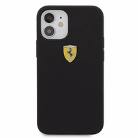 Ferrari FESSIHCP12SBK iPhone 12 mini 5.4" melns/melns cietais apvalks On Track Silicone