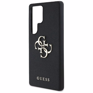 Guess Graudains Liels 4G Logotips Mazs Klasiskais Logotips viedtālruņa apvalks Samsung Galaxy S25 Ultra melna