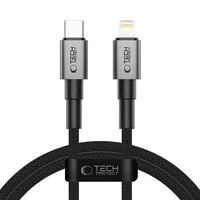 Tech-Protect UltraBoost DNA USB-C / Lightning PD27W/3A kabelis 100 cm - pelēks