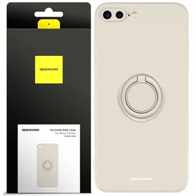 Spacecase Silikona maciņš ar gredzenu iPhone 7/8 Plus kaula krāsas
