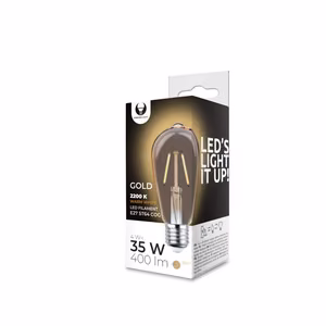 LED Bulb Filaments E27 ST64 4W 230V 2200K 400lm COG zelta Forever Light