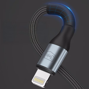 3mk Hyper Cable N-SERIES USB-A / Lightning 1m 5V/2.4A 12W kabelis - melns