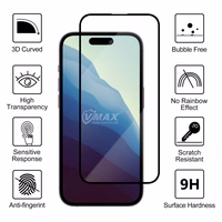 Vmax rūdītais stikls 9D Glass paredzēts iPhone 13 Pro Max 6,7"