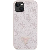 Guess GUHCP14XP4TDSCPP apvalks iPhone 14 Pro Max 6.7" - rozā krustenisks 4G metāla logotips