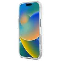 Karl Lagerfeld IML Metal Karl&Choupette Head magnētiskais viedtālruņa apvalks iPhone 16 Pro - balts