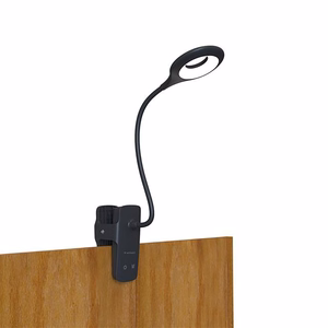 Mini Wozinsky bezvadu LED lasīšanas lampa ar klipsi + USB-C kabelis - Melna