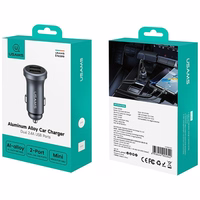 Auto lādētājs USAMS CC320 Aluminium 2.4A 2xUSB-A tarnish