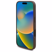 Guess GUHMP16SP4ROPEMCW iPhone 16 6.1" brūns/brūns cietais apvalks 4G Ziedu Druka Magnētiskais