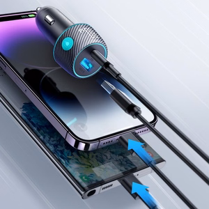 Automašīnas lādētājs Joyroom „JR-CCN01" melns 60W (PD20W / USB-C) ar LED gaismu