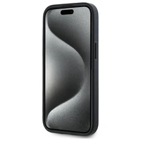 DKNY Grained Metal Logo Magnētiskais iPhone 15 viedtālruņa apvalks - bēšs