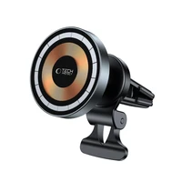 Tech-Protect MM15W-V5 automašīnas tālruņa turētājs ar MagSafe 15W indukcijas lādētāju, stiprināms pie gaisa ventilācijas - melns