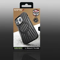 Raptic X-Doria Clutch viedtālruņa apvalks iPhone 14 Pro ar Magnētisko melnu aizmugurējo pārklājumu