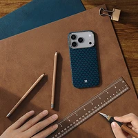 Benks magnētiskais Armor Air Armor Grid Kevlar viedtālruņa apvalks ar metāla rāmi 600D (0068) Iphone 17 Air zils