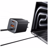 Tīkla lādētājs USAMS JC Series CC266 65W GaN Fast Charger 2xUSB-C 1xUSB-A melns