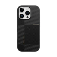 Rock Īpaši plāns Aramīda šķiedras Kevlar 600D viedtālruņa apvalks Iphone 16 Pro melns