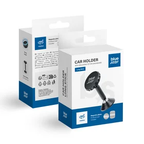 BLUE STAR magnētiskais automobiļa turētājs priekšējā paneļa LONG STICK melns