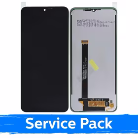 LCD Displejs Saderīgs ar Samsung G736 Xcover 6 Pro Melns (Service Pack)