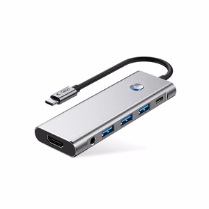 Tech-Protect HB04 HUB adapteris 9in1 USB-C + USB2.0 + USB3.0 + HDMI 4K 60Hz + SD / TF + PD100W + AV3.5 - pelēks