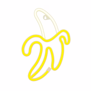 Neon LED Light BANANA balts dzeltens Bat + USB FLNE10 Forever Light