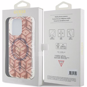 Guess IML GCube Magnētiskais apvalks iPhone 15 Pro - rozā