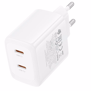 Borofone сетевое зарядное устройство BN31 Cargador GaN - 2xType C - QC 3.0 PD 45W белый
