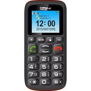 Maxcom MM 428 L GSM mobilais tālrunis, melns un sarkans