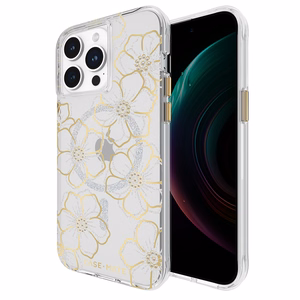 Case-Mate Floral Gems MagSafe vāciņš ierīcei iPhone 15 Pro Max, zelta krāsā