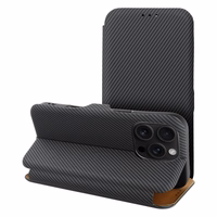 FOLIO sānu magnētiskais grāmatas tipa viedtālruņa apvalks, paredzēts IPHONE 16 PLUS, melns