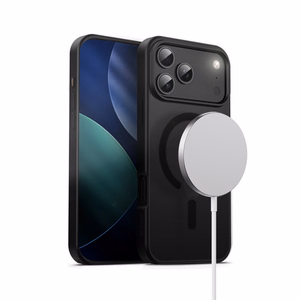 Crong Hybrid Frost MAG Cover MagSafe vāciņš ierīcei iPhone 17 Pro Max, melns