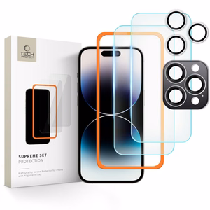 Tech-Protect Supreme komplekts rūdītais stikls iPhone 16 Pro - caurspīdīgs (3 gab.)