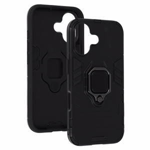 Viedtālruņa apvalks Ring Armor iPhone 16 Plus melns