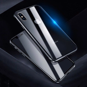 Wozinsky pilnībā magnētiskais apvalks pilna korpusa priekšējais un aizmugurējais vāks ar iebūvētu stiklu Samsung Galaxy A72 4G melns-caurspīdīgs