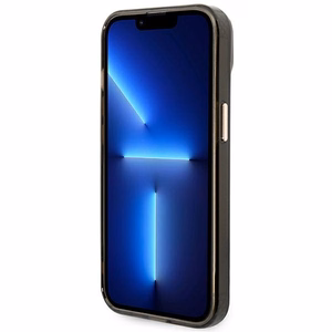 Guess GUHMP14SHTCMK iPhone 14 6.1" melns/melns cietais apvalks Zelta kontūra Daļēji caurspīdīgs Magnētiskais