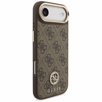 Guess 4G Strass Logo & Big Strap Metal Buttons Magnētiskais viedtālruņa apvalks iPhone Air - brūns