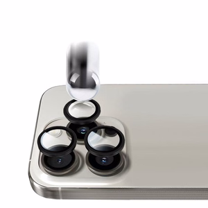 Aizsargstikls Tel Protect Titanium Lens 99% AR uz kameras Iphone 15 Pro/15 Pro Max melns (3 objektīvi)