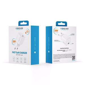 Forever TC-08-20C GaN PD lādētājs 1x USB-C 20W balts