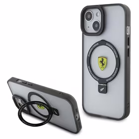 Ferrari FEHMP15SUSCAH iPhone 15 6.1" caurspīdīgs cietais apvalks ar gredzena statīvu 2023 kolekcija Magnētiskais