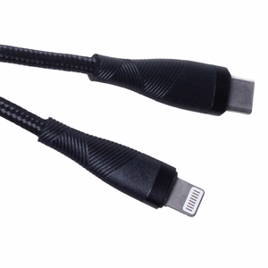 Maxlife MXUC-08 kabelis USB-C - Lightning 1,0 m 27W melns neilons