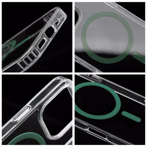 Drop Glue krāsains gredzenveida magnētiskais apvalks, kas ir kompatibilis ar MagSafe, paredzēts SAMSUNG A16 5G / A16 4G, tumši zaļš