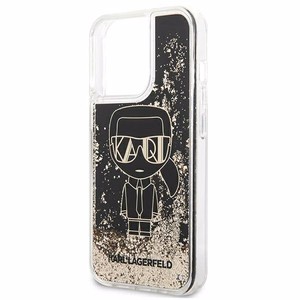 Karl Lagerfeld Liquid Glitter Gatsby viedtālruņa apvalks iPhone 13 Pro Max - melns