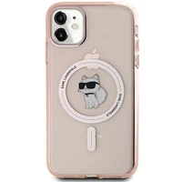Karl Lagerfeld IML Choupette Magnētiskais viedtālruņa apvalks iPhone 11 / Xr - rozā