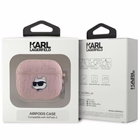 Karl Lagerfeld Monogram Choupette Head viedtālruņa apvalks AirPods 3 - rozā