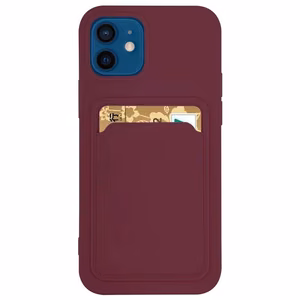 Kartīšu apvalks silikona maks ar kartes nodalījumu dokumentiem Samsung Galaxy A22 4G bordo