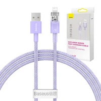 Ātrās uzlādes kabelis Baseus USB-A uz Lightning Explorer Series 1m 2.4A (violets)