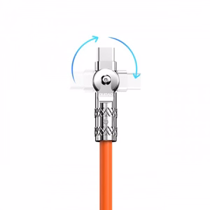 USB kabelis Dudao L24CL (180' stūris) Oranžs Type-C / Lightning 100cm (līdz 30W)