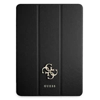 Guess Saffiano Collection apvalks iPad 12.9" 2021 grāmatas vāks - melns