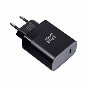 BLUE STAR ceļojumu lādētājs Type C + kabelis Type C uz Type C PD QC4.0 3A 45W TFB-TC-45WPD melns