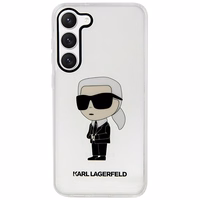 Karl Lagerfeld KLHCS23SHNIKTCT S23 S911 caurspīdīgs cietais viedtālruņa apvalks Ikonik Karl Lagerfeld