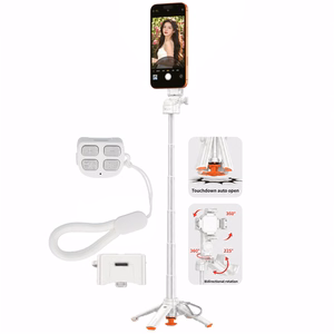 Blavec alumīnija selfiju kāts Coco PRO Mini P-01 Magsafe Auto pop četrkājis + tālvadības pults + turētājs 0,48 metri (SSCPMP01-MQHW048) balts